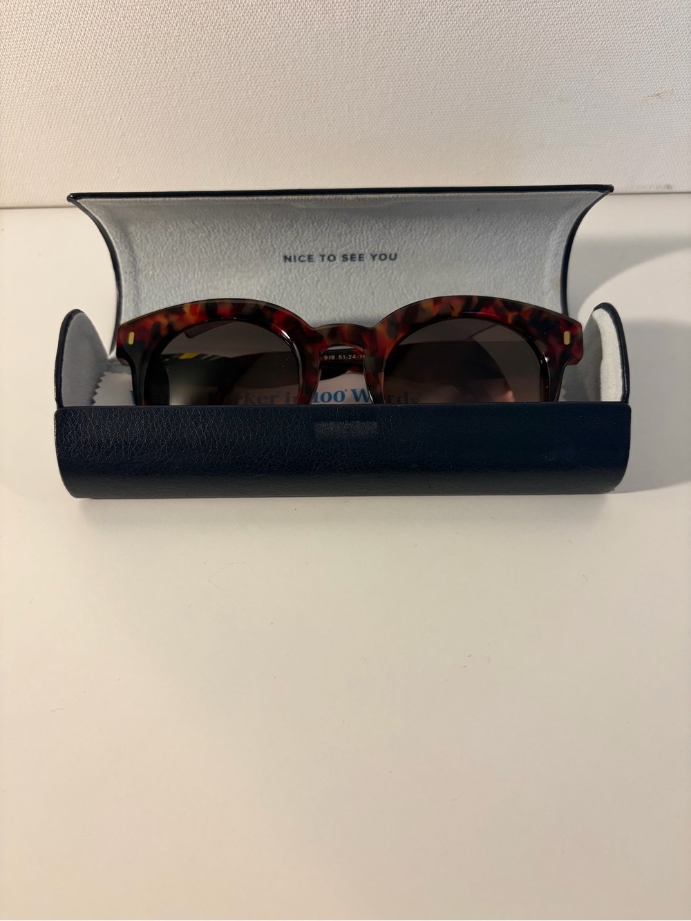 Warby Parker Elle Tortoise-Red Round Sunglasses with Gradient Brown Lenses - Picture 7 of 10